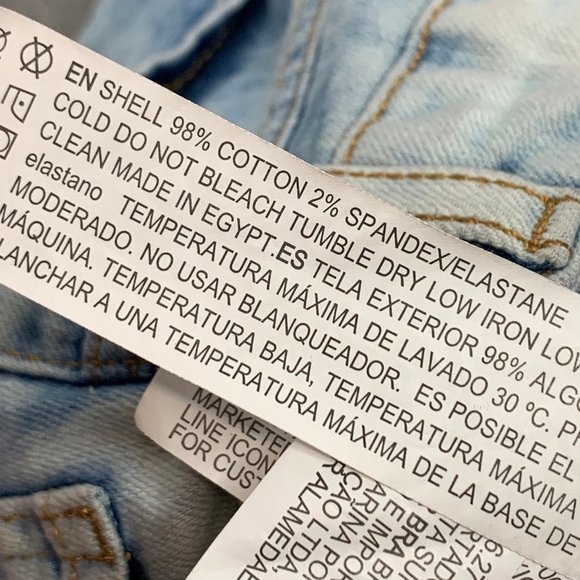 Forever 21 Light Fringed Denim Shorts Acid Wash Button Down 25 Waist Mid Rise - Picture 7 of 13